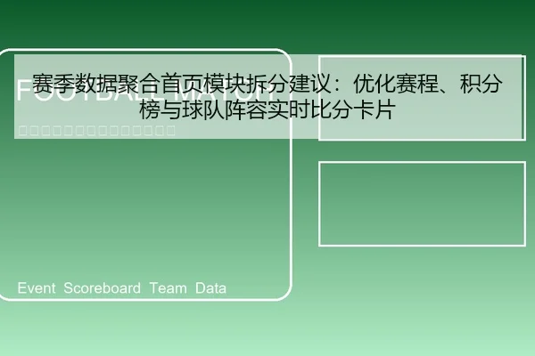 赛季数据聚合首页模块拆分建议：优化赛程、积分榜与球队阵容实时比分卡片